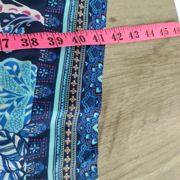 Coldwater Creek Blue Floral Kimono Top Sz MP Boho Hippie Fairycore - Picture 6 of 8